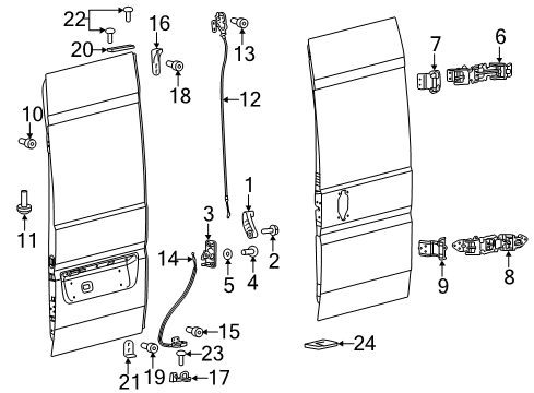 2022 Ram ProMaster 2500 Lock & Hardware Diagram 1 - Thumbnail