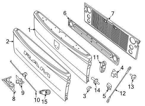 2017 Ram 3500 Tail Gate Diagram for 68105727AP