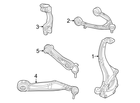 2023 Jeep Grand Cherokee Front Suspension, Control Arm, Ride Control, Stabilizer Bar Diagram 2 - Thumbnail