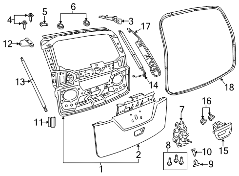 2023 Chrysler Pacifica Handle, Outside, Silver Mist, Rear Diagram for 5RP08SSEAB
