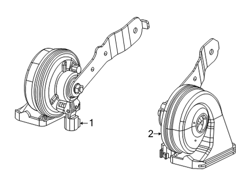 2023 Jeep Grand Cherokee L Lower Note Horn Diagram for 68421140AA