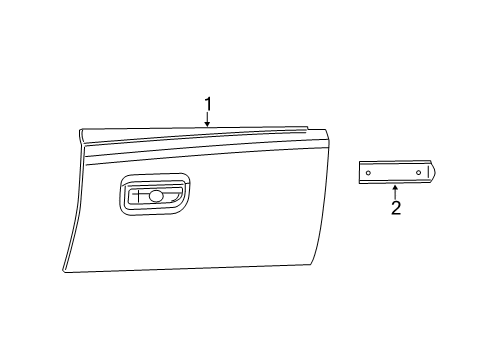 2012 Dodge Durango Glove Box Door, Black, Front Diagram for 7EH07DX9AA