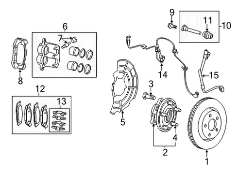 2022 Jeep Grand Cherokee L Brake Components Diagram 2 - Thumbnail