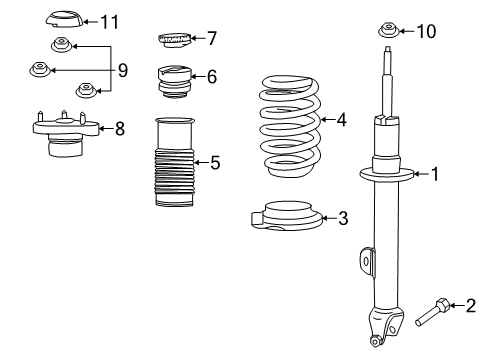 2021 Dodge Charger Struts & Components - Front Diagram 2 - Thumbnail