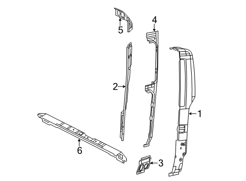 2022 Ram ProMaster 2500 Rear Body Diagram 1 - Thumbnail
