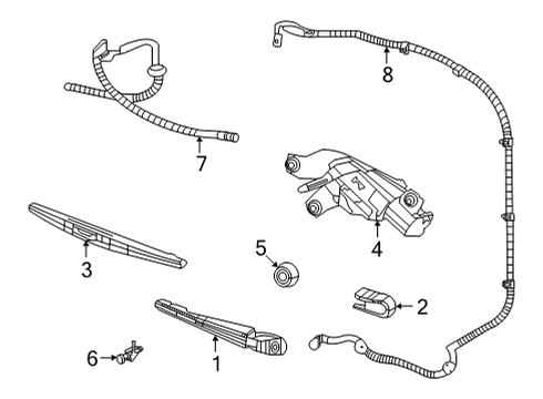 2022 Jeep Wagoneer Washer Nozzle, Rear Diagram for 68427965AB