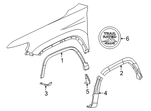 2023 Jeep Cherokee Exterior Trim - Fender Diagram