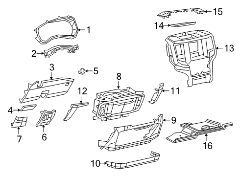 2021 Ram 2500 Cluster & Switches, Instrument Panel Diagram 4 - Thumbnail