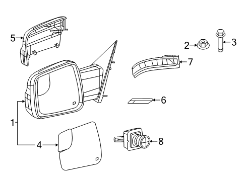 2020 Ram 1500 Power Mirror Diagram for 68462884AB