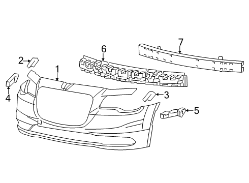2021 Chrysler 300 Bumper & Components - Front Diagram 1 - Thumbnail