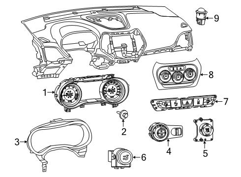2023 Jeep Cherokee Cluster Assembly Diagram for 68565471AB
