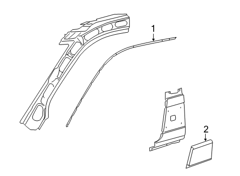 2023 Ram ProMaster 1500 Exterior Trim - Pillars Diagram