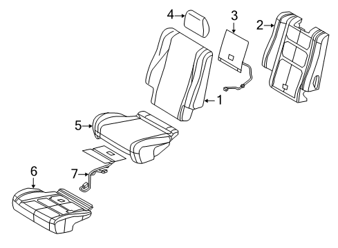 2023 Dodge Durango Rear Seat Components Diagram 3 - Thumbnail