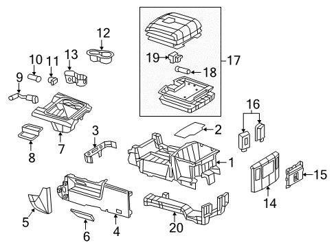 2021 Ram 1500 Classic Center Console Diagram 2 - Thumbnail