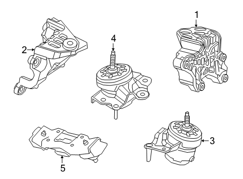 2024 Jeep Wrangler Engine & Trans Mounting Diagram 1 - Thumbnail