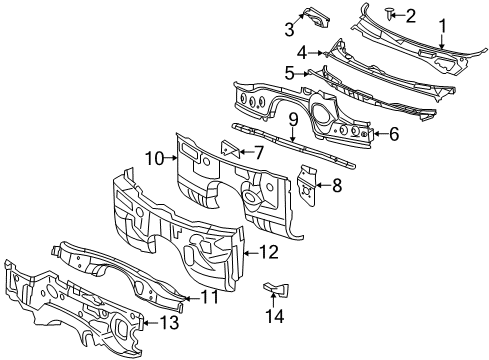 2022 Dodge Challenger Cowl Diagram