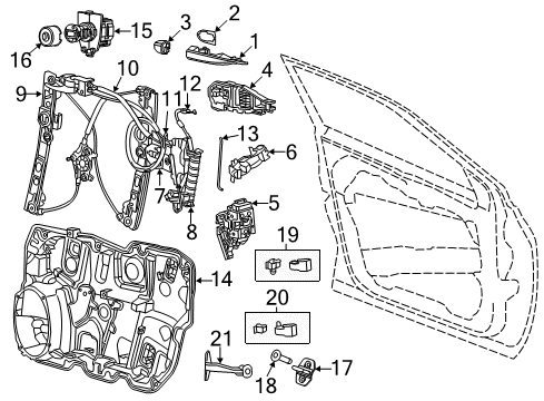 2014 Dodge Dart Handle, Outside, Red/White, Front Outer Diagram for 1SZ26GW7AH