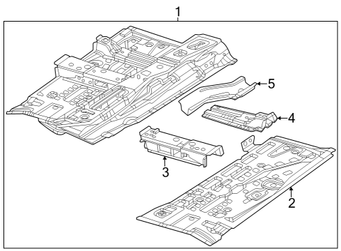 2024 Dodge Hornet Floor Pan Assembly, Front Diagram for 68618667AA