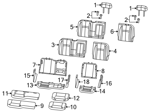 2021 Ram 1500 Classic Rear Seat Components Diagram 4 - Thumbnail