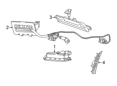2022 Chrysler Voyager High Mounted Stop Lamp, Side Marker Lamps, License Lamps Diagram