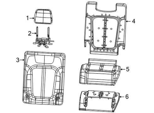 2022 Jeep Grand Cherokee L Seat Cushion Pad, Rear Passenger Side Diagram for 68459490AD