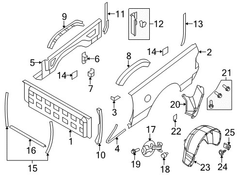 2022 Ram 1500 Classic Inner Panel Diagram for 68661971AA