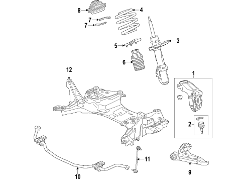 2022 Jeep Cherokee Front Suspension Components, Lower Control Arm, Stabilizer Bar Diagram 1 - Thumbnail