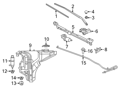 2012 Dodge Charger Wiper Blade, Front Passenger Side Diagram for 68194930AB
