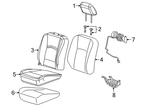 2022 Ram 2500 Front Seat Components Diagram 3 - Thumbnail