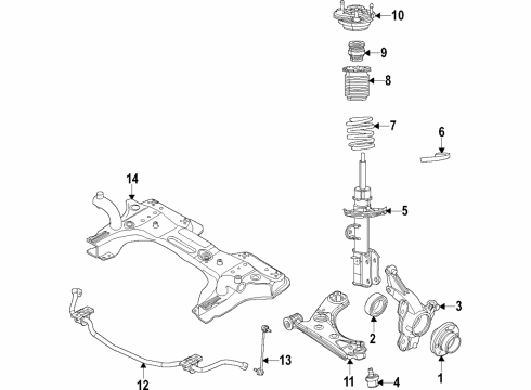 2016 Ram ProMaster City Strut Mount, Front Passenger Side Diagram for 68595914AA