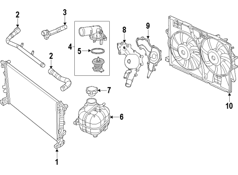 2022 Jeep Cherokee Cooling System, Radiator, Water Pump, Cooling Fan Diagram 6 - Thumbnail
