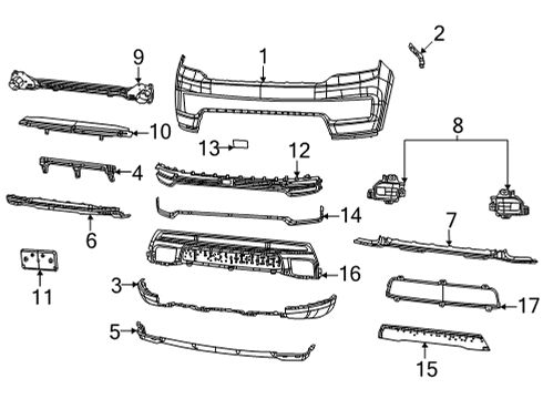 2023 Jeep Grand Wagoneer Lower Deflector, Front Diagram for 6UF93GXHAA