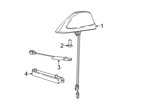 2017 Chrysler Pacifica Antenna, Black Diagram for 6ZZ66AXRAA