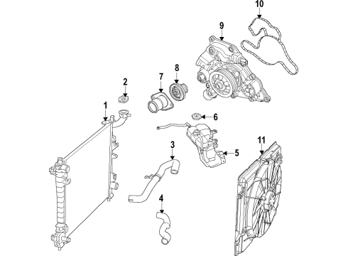 2023 Dodge Durango Cooling System, Radiator, Water Pump, Cooling Fan Diagram 8 - Thumbnail