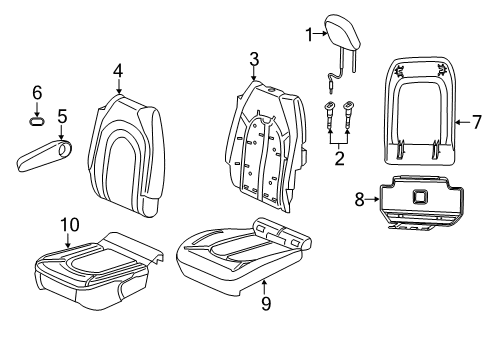 2021 Chrysler Voyager Second Row Seats, Body Diagram 1 - Thumbnail