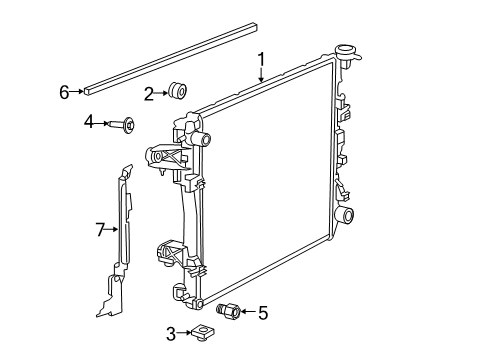 2023 Ram 3500 Radiator & Components Diagram 1 - Thumbnail