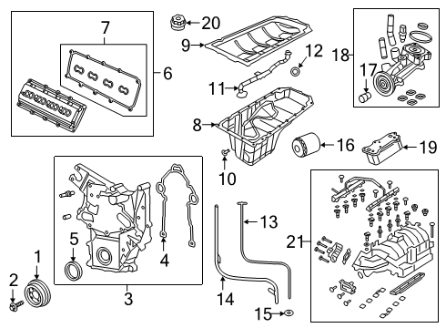 2021 Ram 3500 Engine Parts & Mounts, Timing, Lubrication System Diagram 1 - Thumbnail