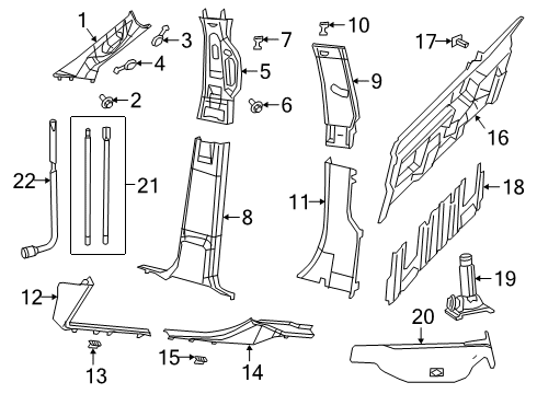 2022 Ram 2500 Interior Trim - Cab Diagram 5 - Thumbnail