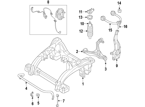2022 Dodge Durango Front Suspension, Control Arm, Ride Control, Stabilizer Bar Diagram 1 - Thumbnail