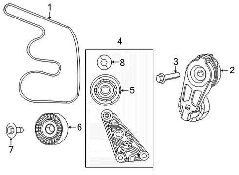 2022 Jeep Wrangler Belts & Pulleys  Diagram 6 - Thumbnail