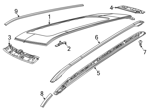 2022 Jeep Compass Roof & Components, Exterior Trim, Body Diagram