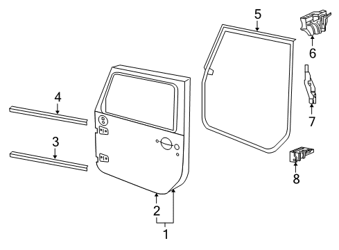 2024 Jeep Wrangler Door & Components Diagram 1 - Thumbnail