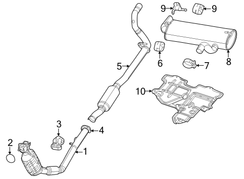 2023 Jeep Compass Converter & Pipe Bracket Diagram for 68438525AA