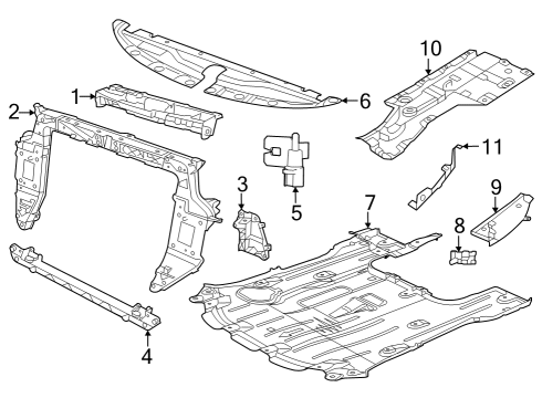 2020 Chrysler Pacifica Lower Tie Bar, Front Diagram for 68292237AB