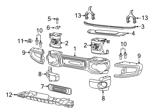 2023 Jeep Wrangler Bumper & Components  Diagram 3 - Thumbnail