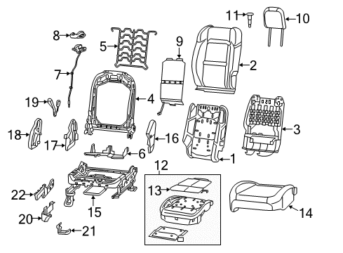 2022 Jeep Wrangler Front Seat Components Diagram 4 - Thumbnail