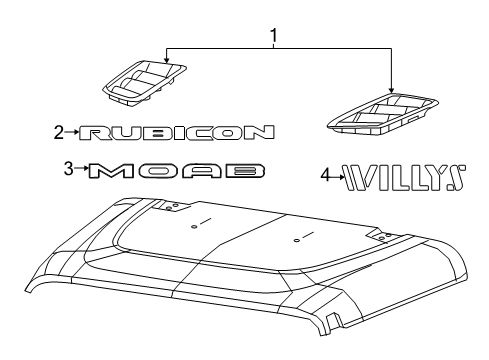 2022 Jeep Wrangler Decal Diagram for 68630901AA