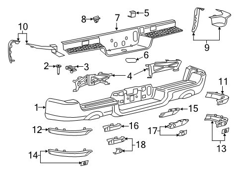 2023 Ram 1500 Bumper & Components - Rear Diagram