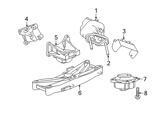 2022 Dodge Challenger Engine & Trans Mounting Diagram 3 - Thumbnail