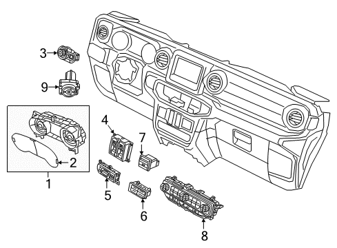 2019 Jeep Wrangler Multifunction Switch Diagram for 68599298AA